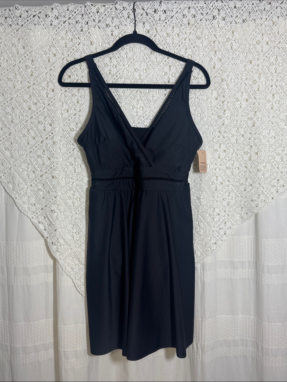 BloomChic Black One Piece Swim Dress NWT